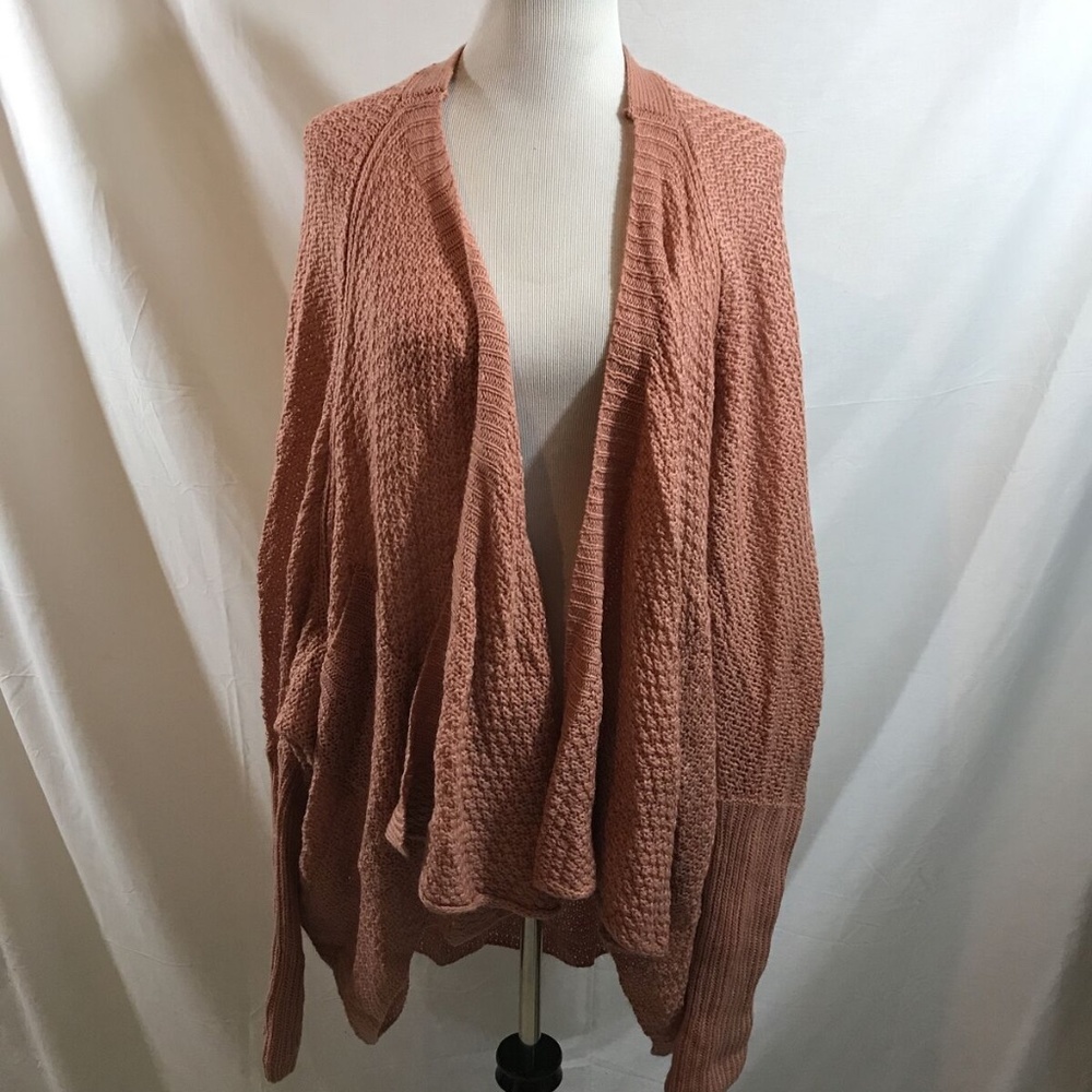 Cecico peach open front sweater - womens large